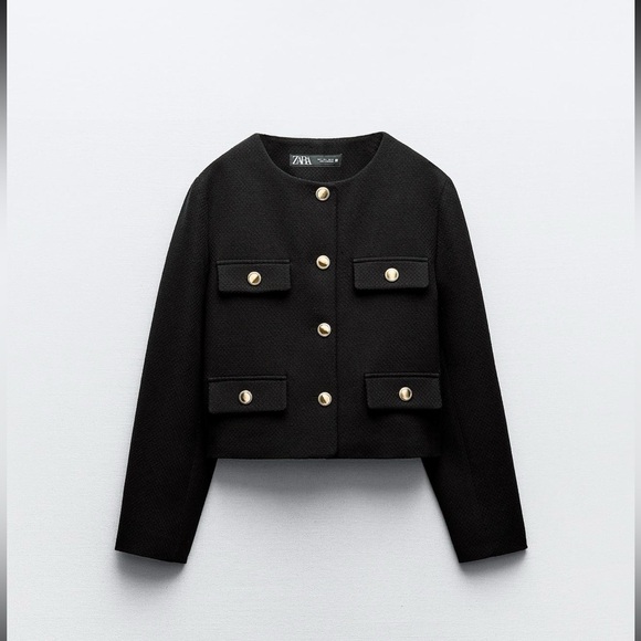 Round neck Pique Blazer Zara L - Picture 1 of 1